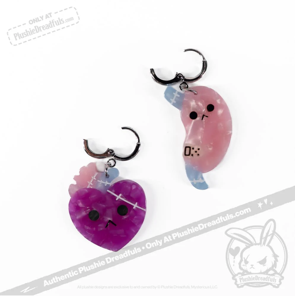 Bone Organ Izer Heart and Stomach Earrings - Image 3