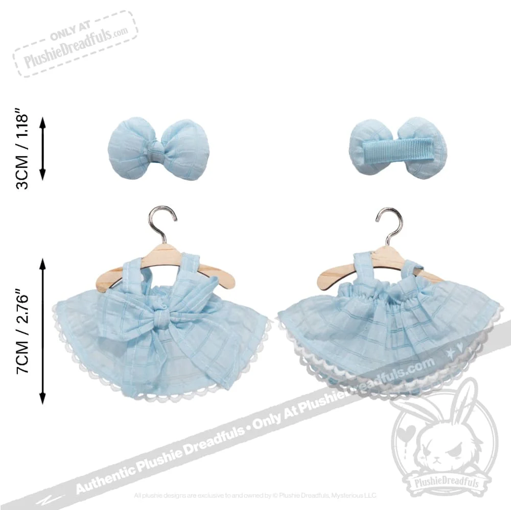 Mini Plush Outfit - Baby Blue Pinafore Dress - Image 3
