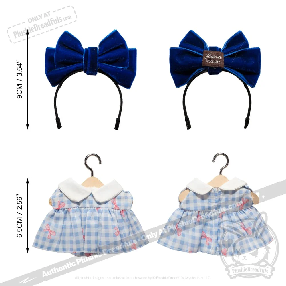 Mini Plush Outfit - Big Blue Bow Outfit - Image 4