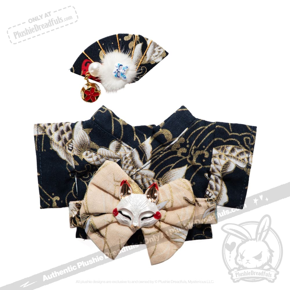 Mini Plush Outfit -Black Kimono - Image 4