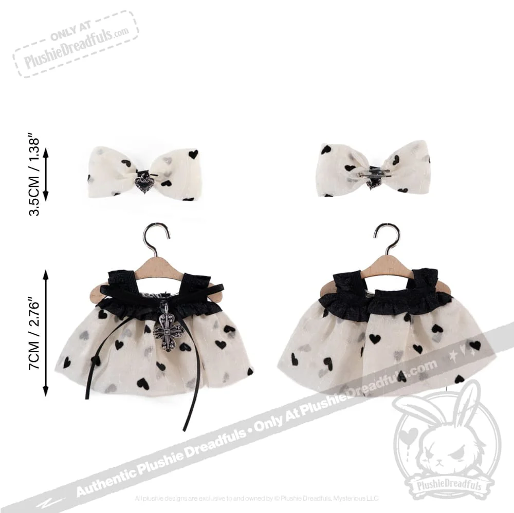 Mini Plush Outfit - Heart Polka Dot Dress - Image 4