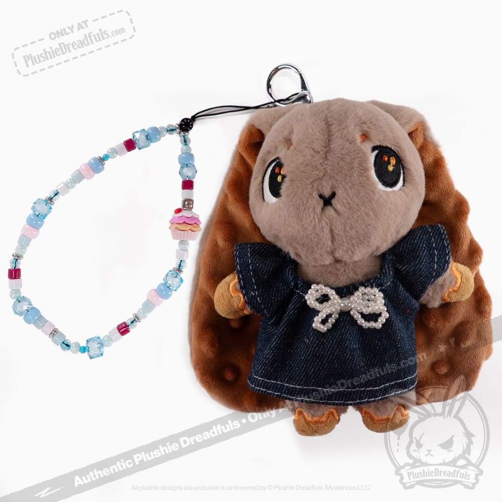 Mini Plush Outfit -  Denim Pearl Bow Dress - Image 2