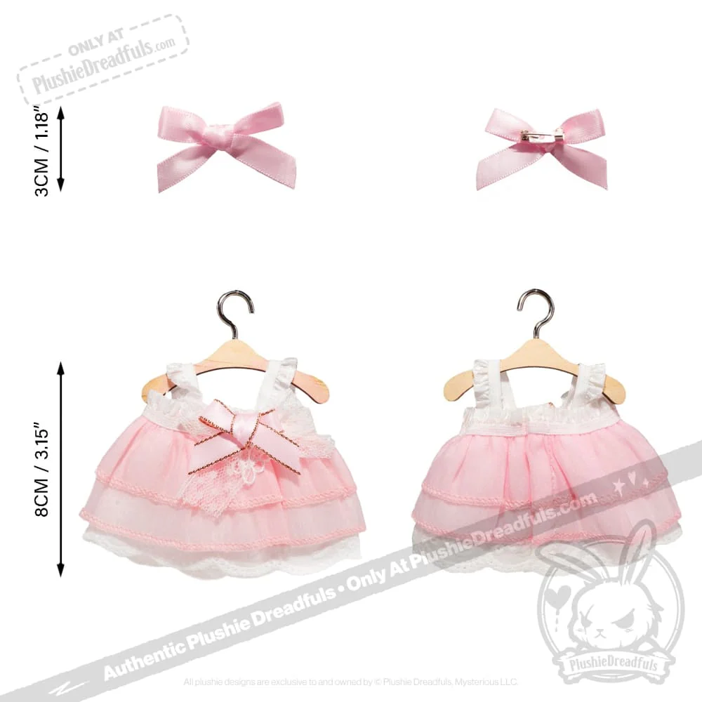 Mini Plush Outfit - Frilly Pink Two Tier Dress - Image 4