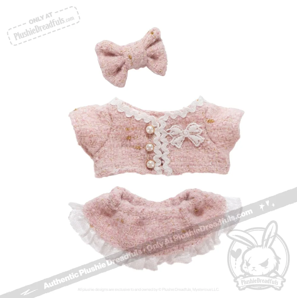 Mini Plush Outfit - Pastel Tweed Ensemble - Image 3