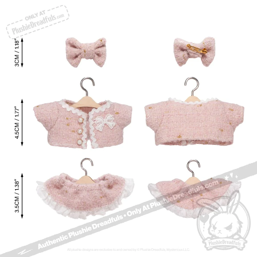 Mini Plush Outfit - Pastel Tweed Ensemble - Image 4