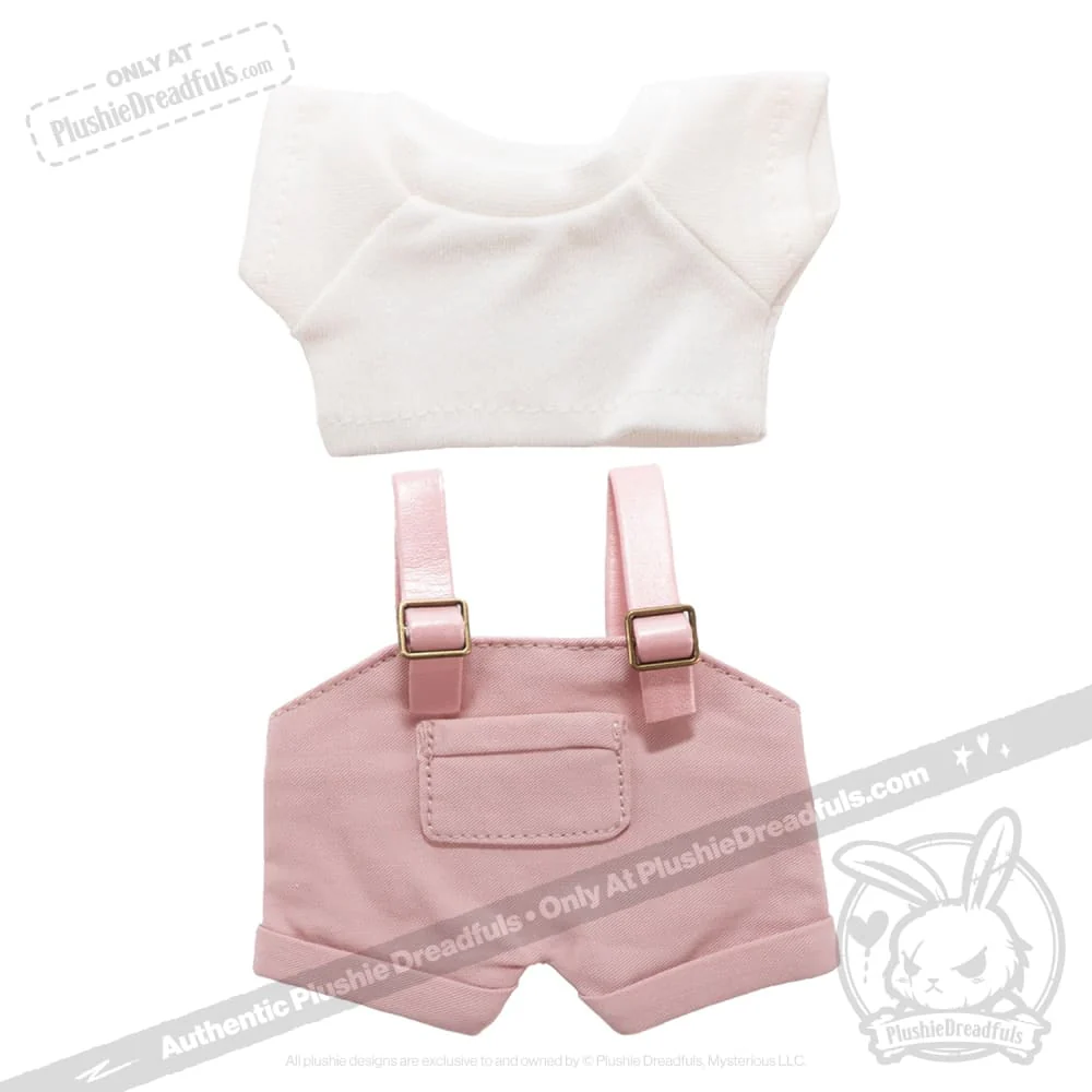 Mini Plush Outfit - Pink Farmeralls - Image 3