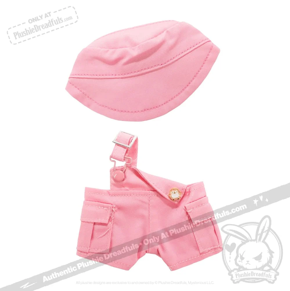 Mini Plush Outfit - Pink off the Shoulder Overalls - Image 2