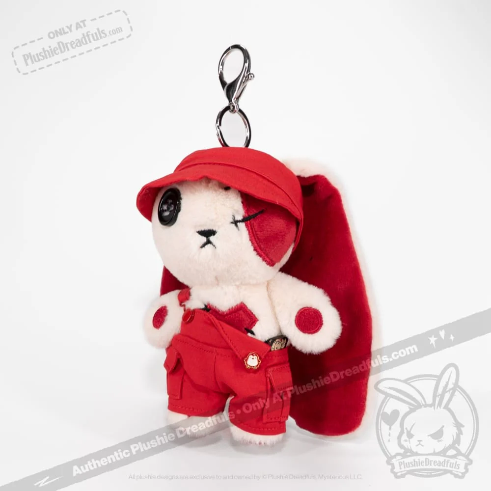Mini Plush Outfit - Red off the Shoulder Overalls - Image 3