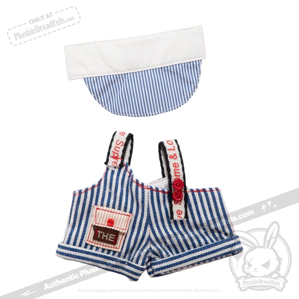 Mini Plush Outfit - Sling Striped Overalls - Image 2