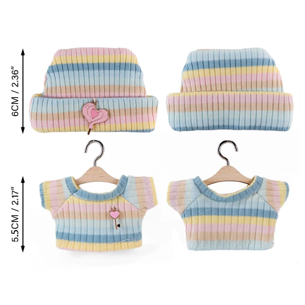 Mini Plush Outfit - Stripe Sweater and Beanie