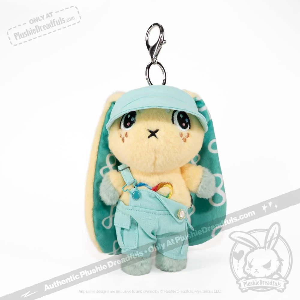 Mini Plush Outfit - Teal off the Shoulder Overalls - Image 3