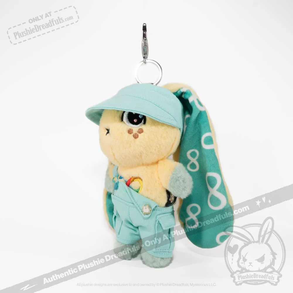Mini Plush Outfit - Teal off the Shoulder Overalls - Image 4