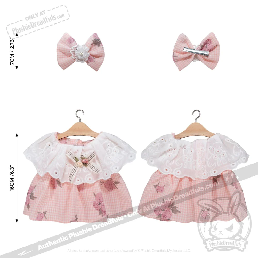 Plush Outfit -Dusty Rose and Lace Dress - Image 5