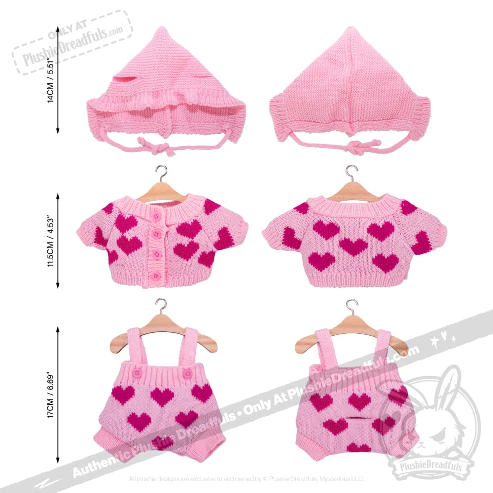Plush Outfit - Knit Heart Ensemble - Image 3
