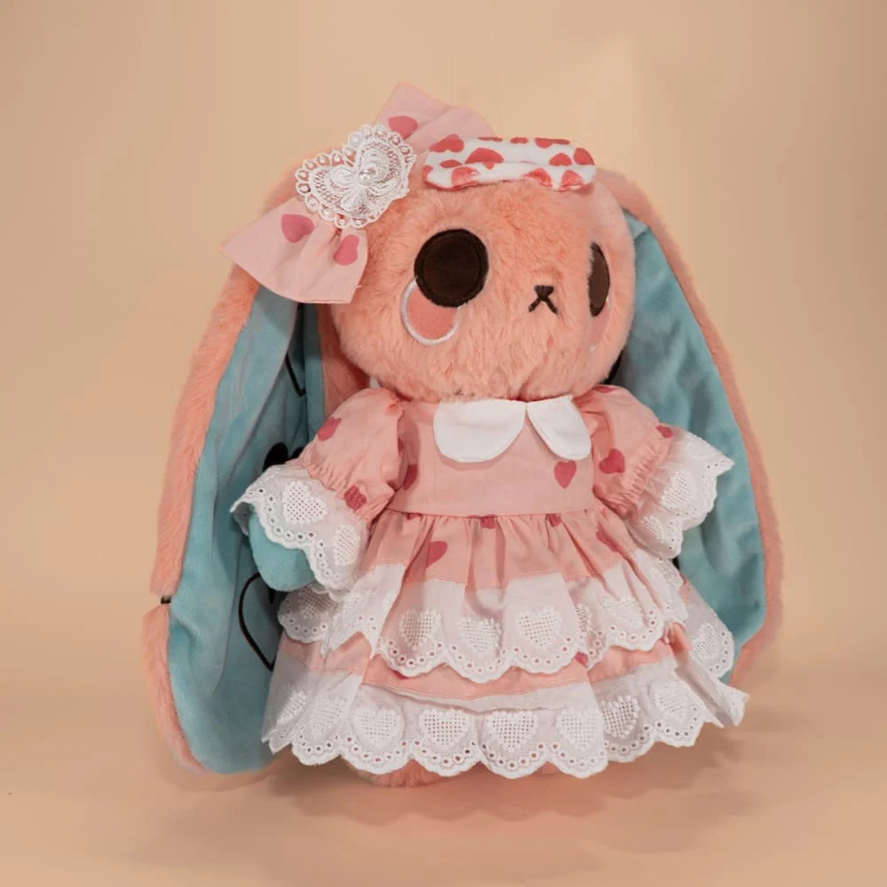 Plush Outfit - Pink Polka Dot Ruffle Dress Outfit