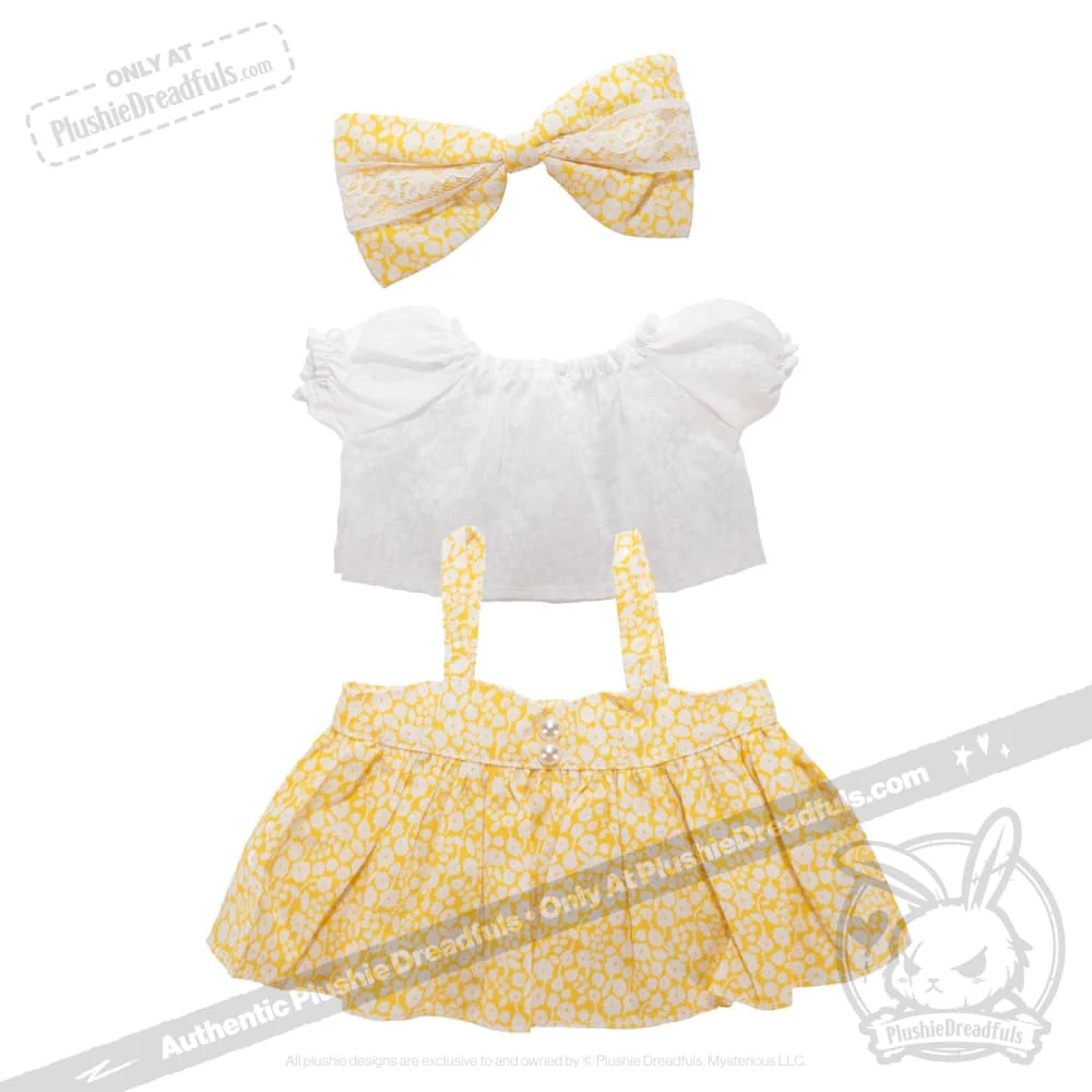 Plush Outfit -Yellow Floral Jumper Skirt - Image 2