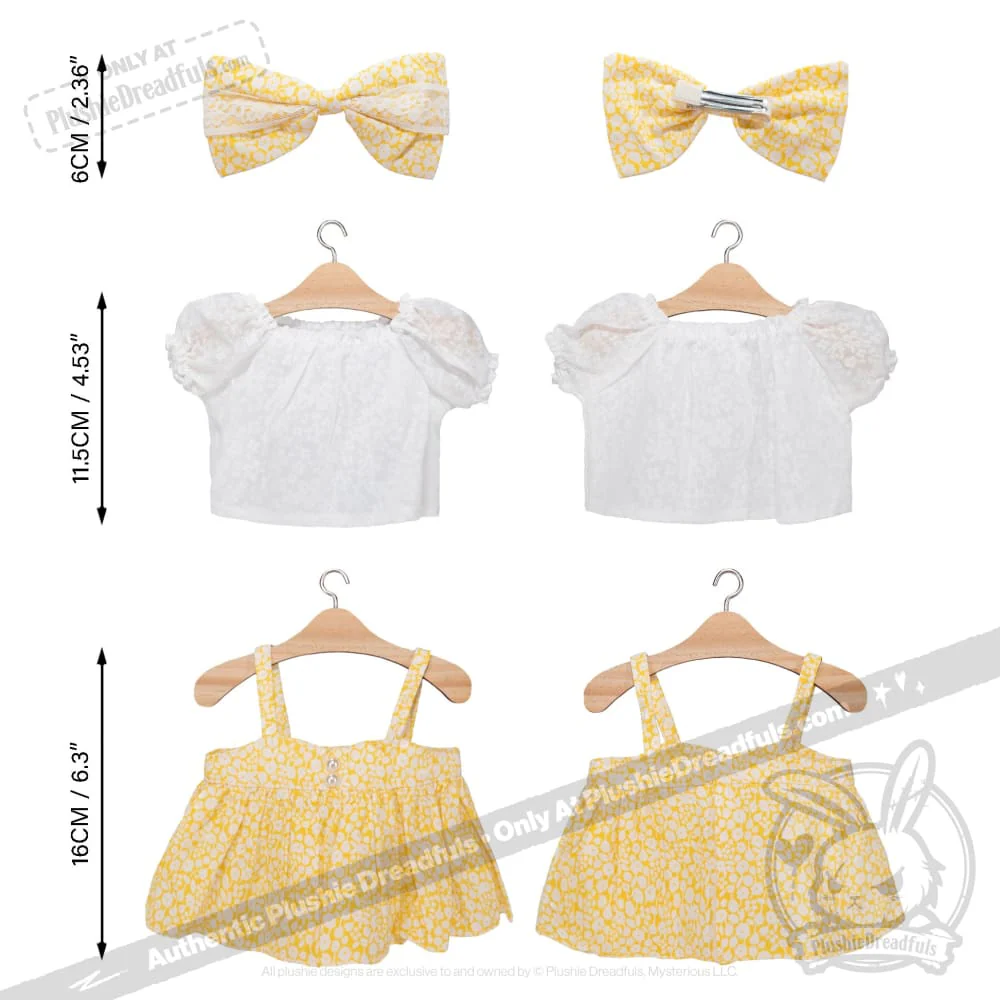 Plush Outfit -Yellow Floral Jumper Skirt - Image 3