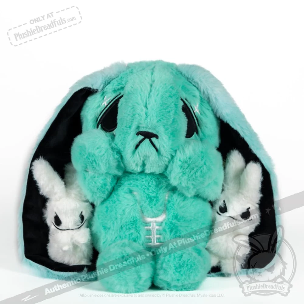 Plushie Dreadfuls - Anxiety Rabbit (TEAL Limited Edition) - Plush Stuffed Animal - Image 12