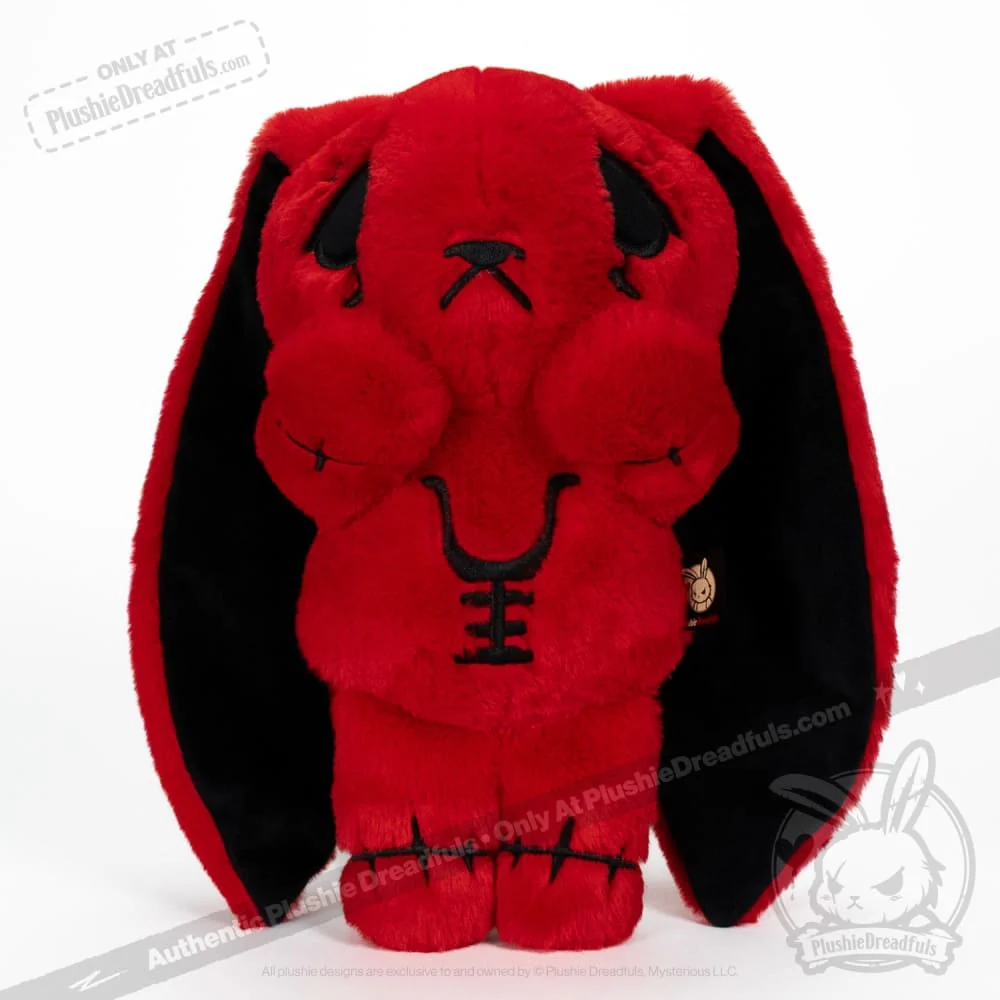 Plushie Dreadfuls - Anxiety Rabbit Red "Pressure" Edition - Plush Stuffed Animal - Image 2