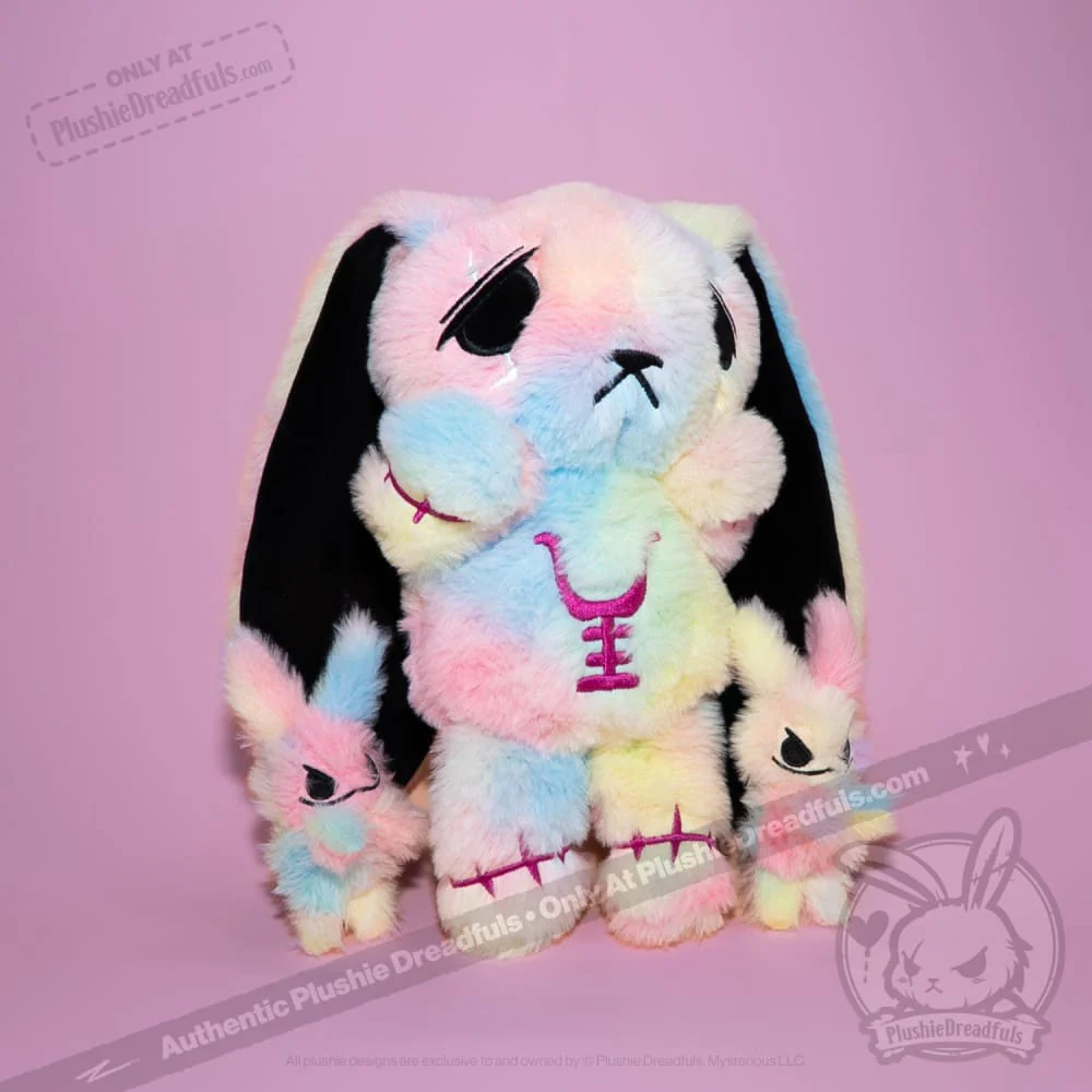 Plushie Dreadfuls - Anxiety Rabbit Tie Dye Limited Edition - Plush Stuffed Animal - Image 2