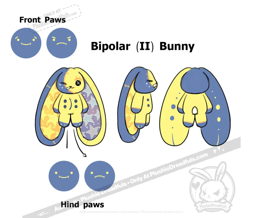 Plushie Dreadfuls - Bipolar II Bunny - Plush Stuffed Animal - Image 10
