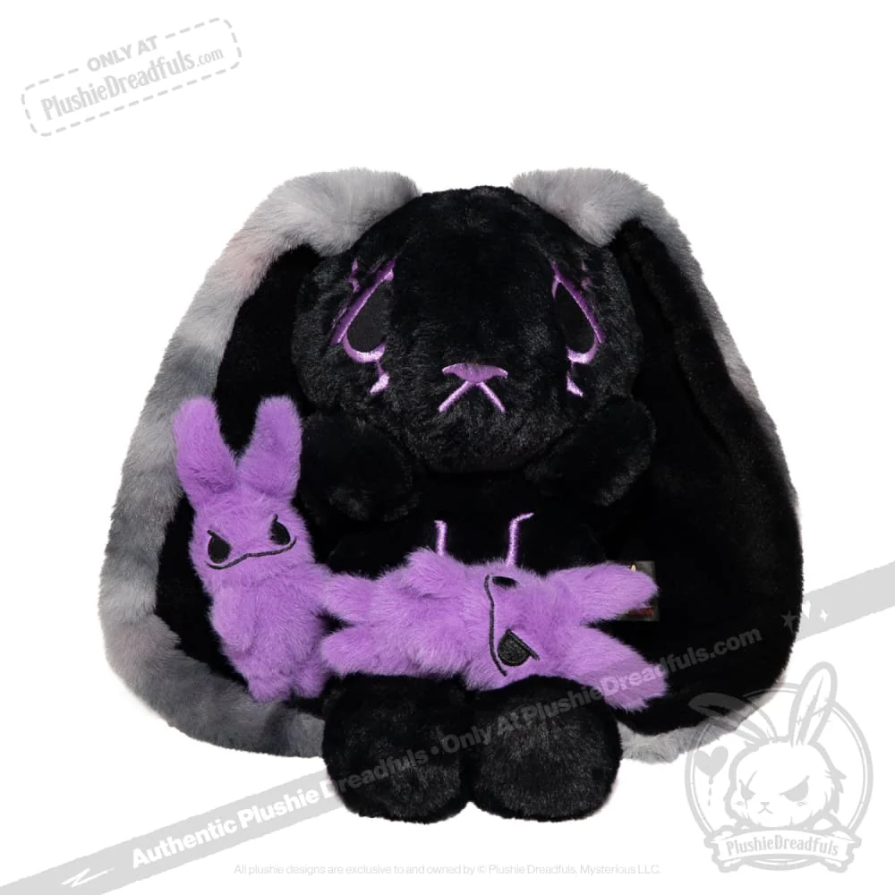 Plushie Dreadfuls - Black and Purple Anxiety Rabbit - Plush Stuffed Animal - Image 33