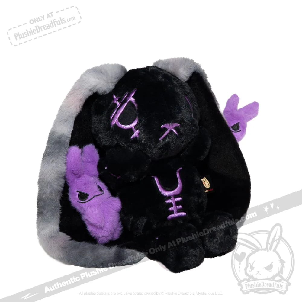 Plushie Dreadfuls - Black and Purple Anxiety Rabbit - Plush Stuffed Animal - Image 34