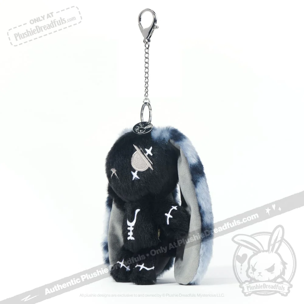 Plushie Dreadfuls - Black Anxiety Rabbit Plush Keychain Accessory - Image 4