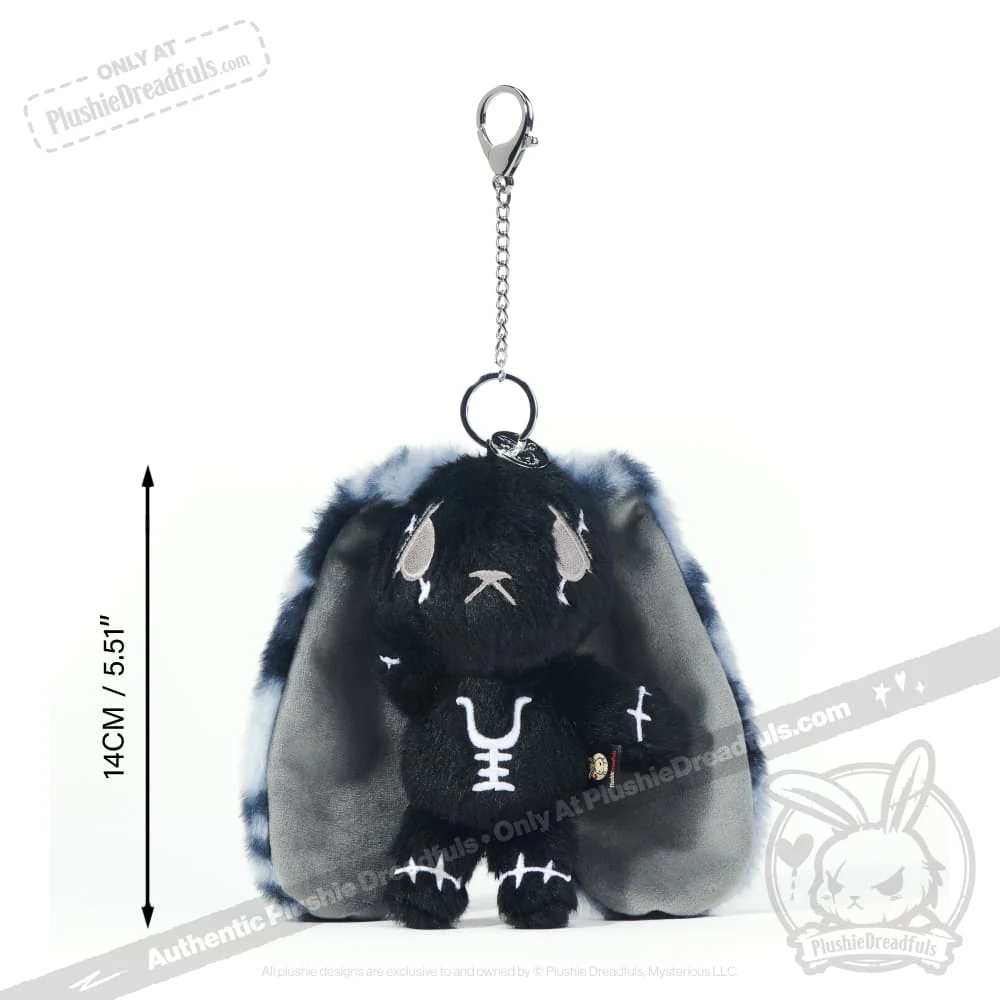 Plushie Dreadfuls - Black Anxiety Rabbit Plush Keychain Accessory - Image 7
