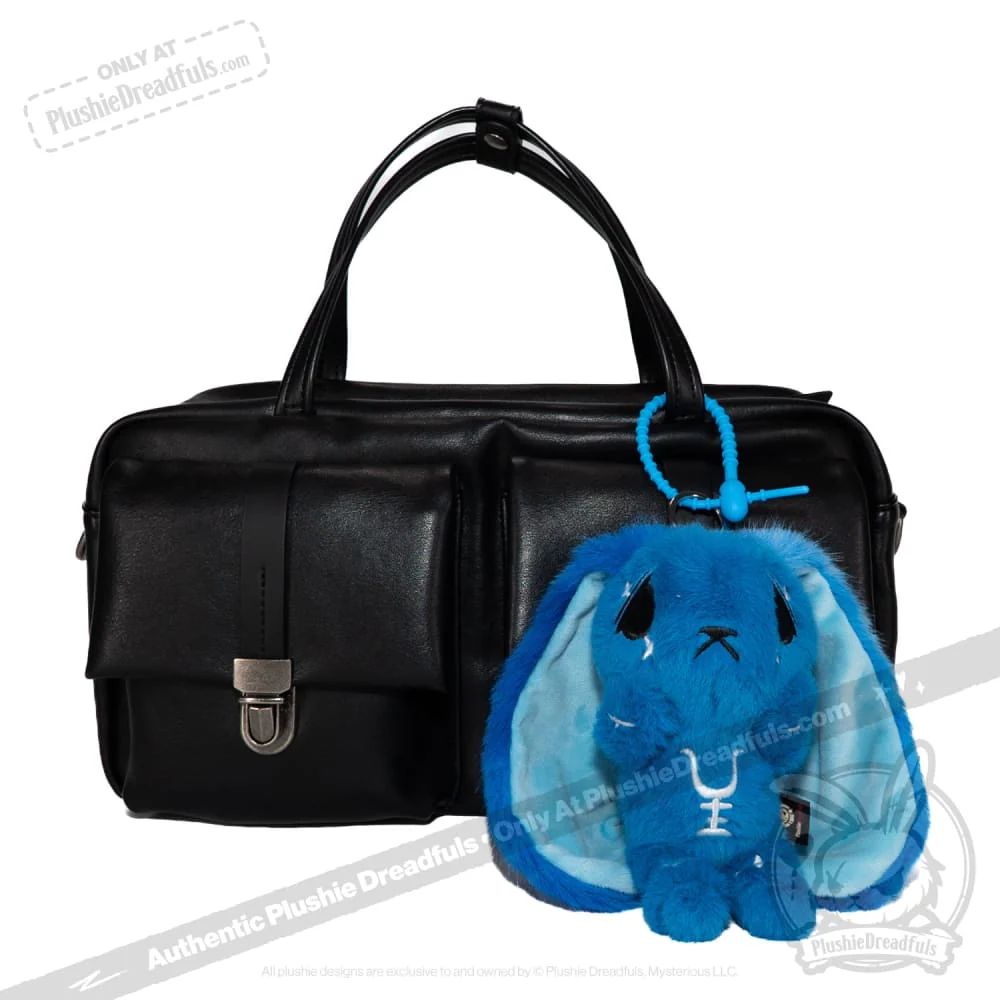 Plushie Dreadfuls - Blue Anxiety Rabbit Plush Keychain Accessory - Image 3