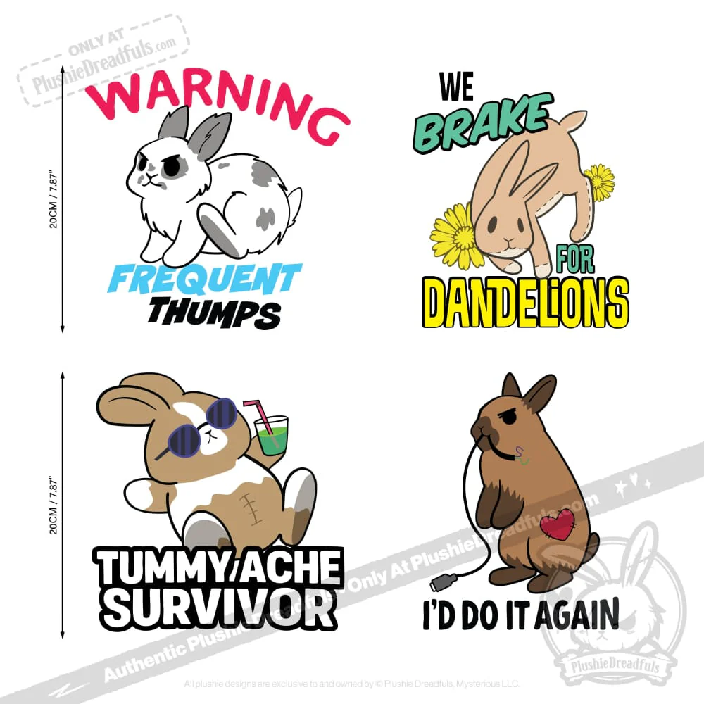 Plushie Dreadfuls - Buns Behaving Bunnly Car Decals - Image 9