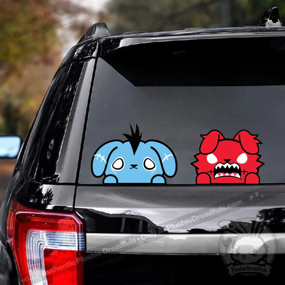 Plushie Dreadfuls - Peeking Car Decal Set - Image 5