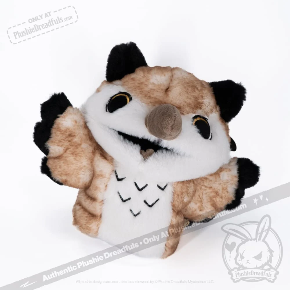 Plushie Dreadfuls -  Existential Horror Owl Puppet - Plush Stuffed Animal - Image 2