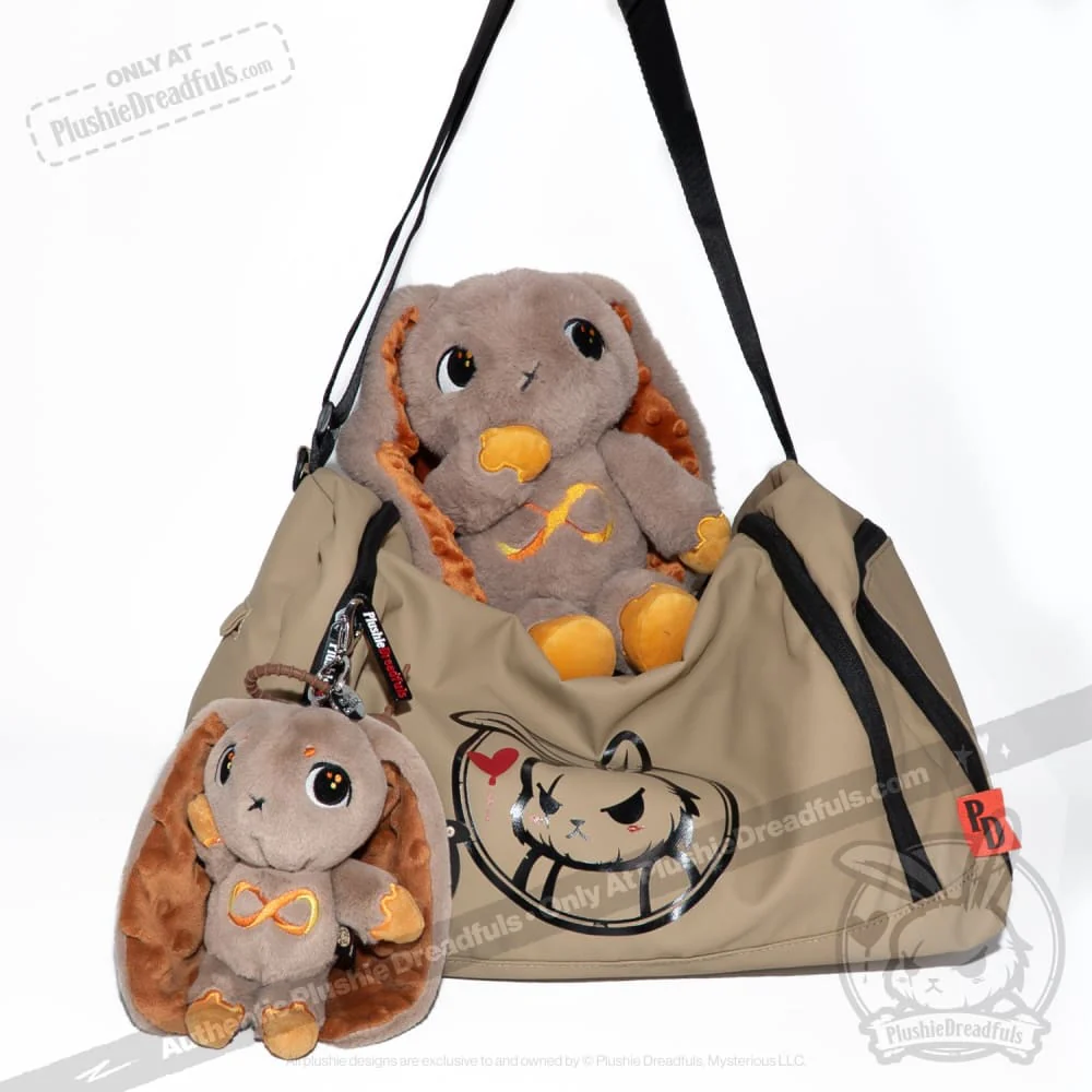 Plushie Dreadfuls - Gold Autism Rabbit Plush Keychain Accessory - Image 2