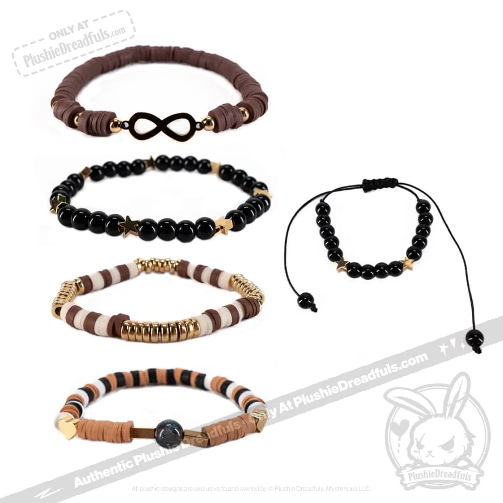 Plushie Dreadfuls - Gold Autism Rabbit Stacking Friendship Bracelet - Image 2