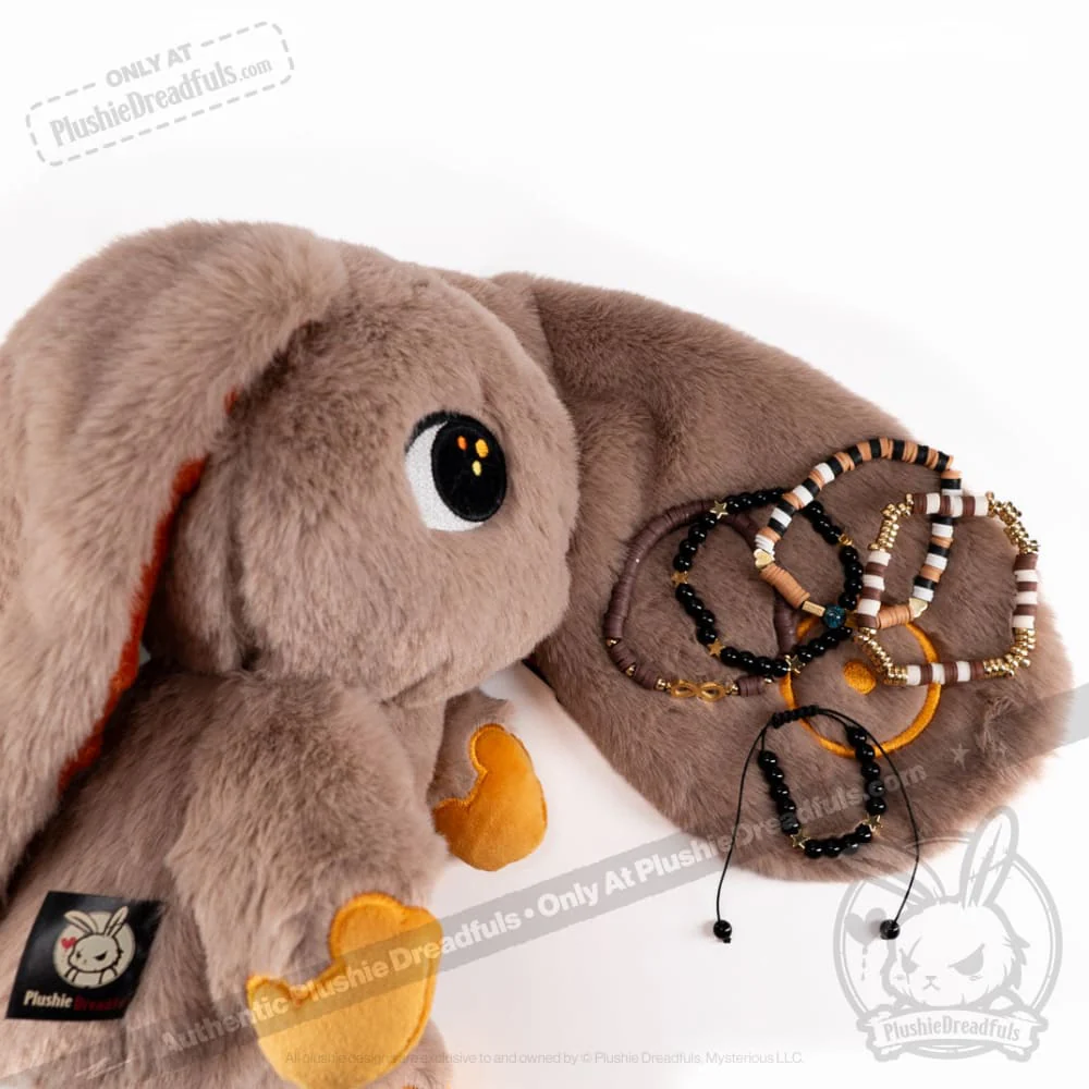 Plushie Dreadfuls - Gold Autism Rabbit Stacking Friendship Bracelet - Image 8
