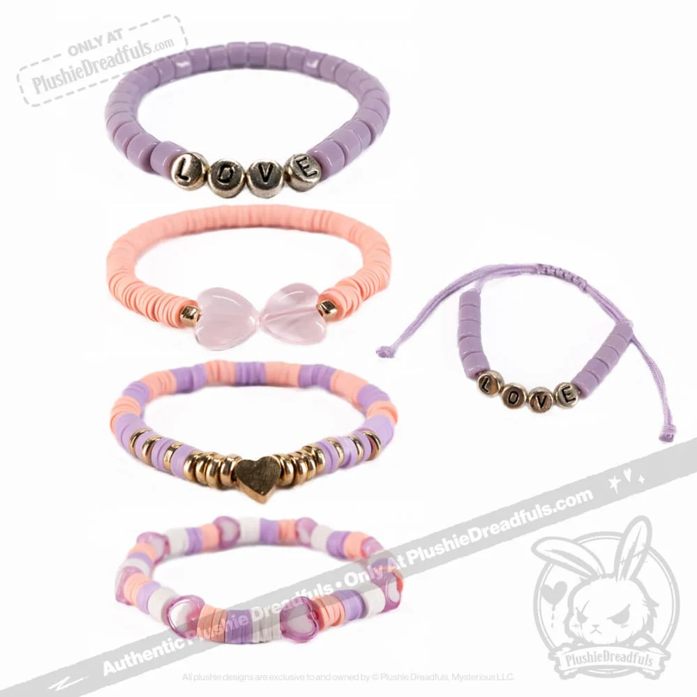 Plushie Dreadfuls - Lavender Love Rabbit Stacking Friendship Bracelet - Image 2