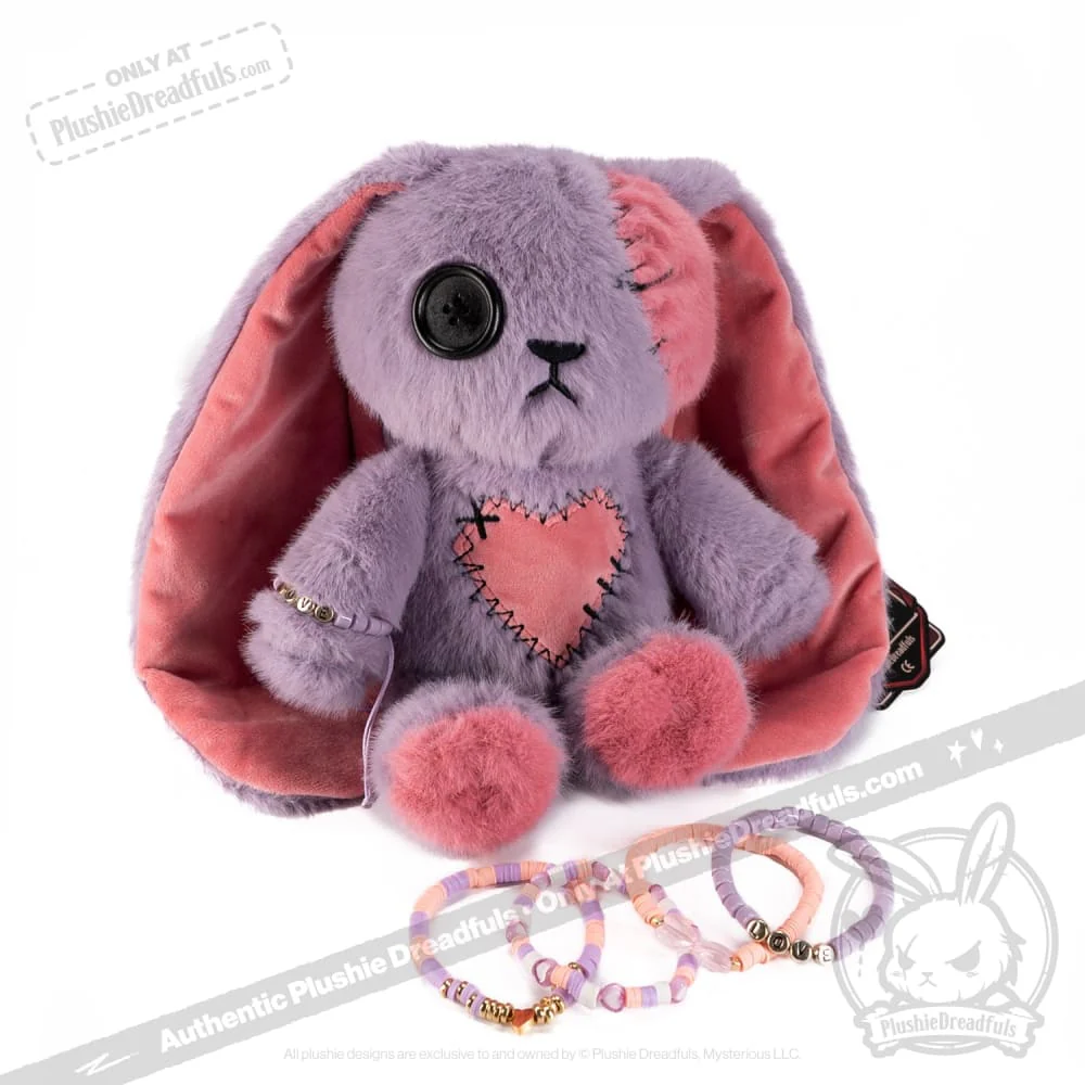 Plushie Dreadfuls - Lavender Love Rabbit Stacking Friendship Bracelet - Image 4