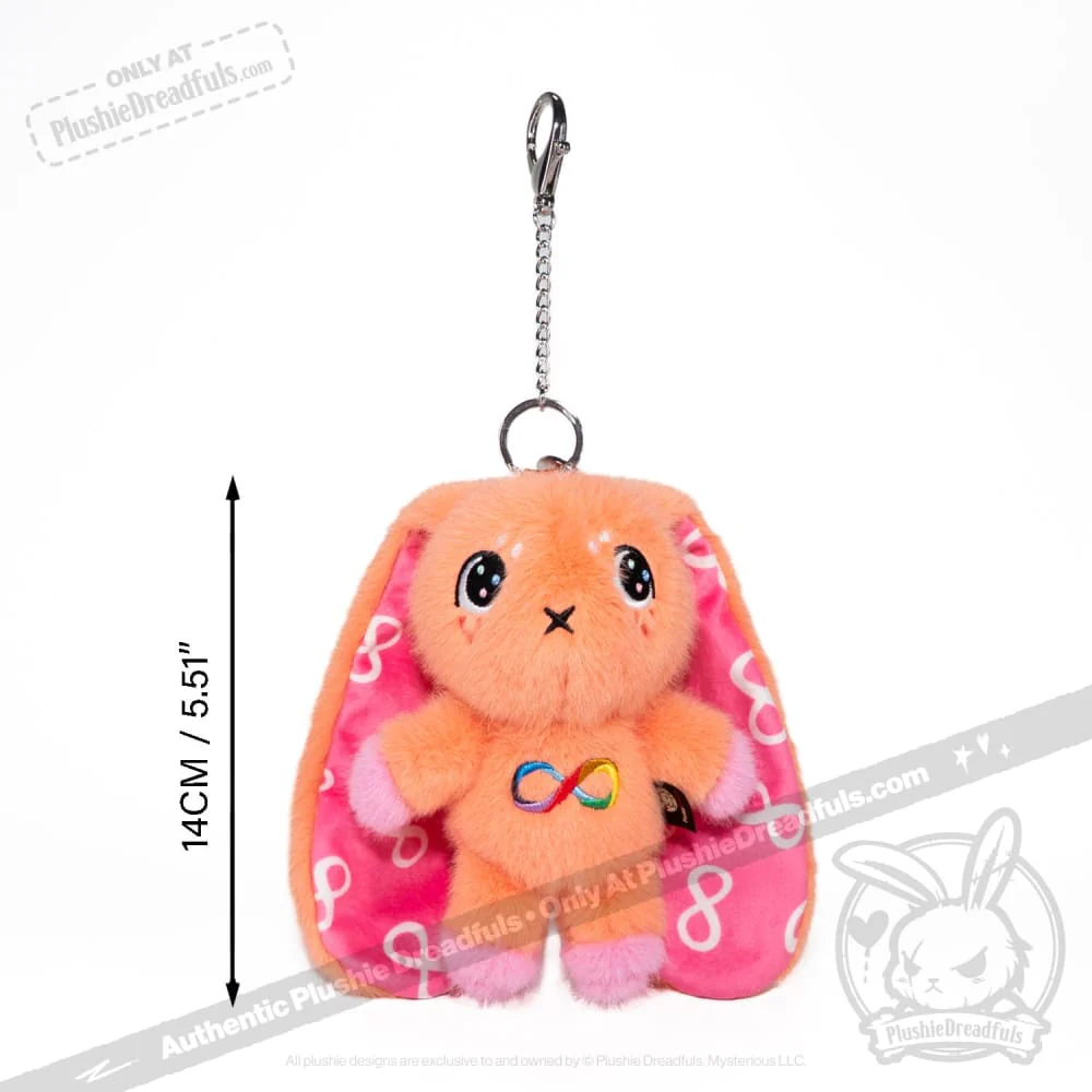 Plushie Dreadfuls - Orange Autism Rabbit Plush Keychain Accessory - Image 2