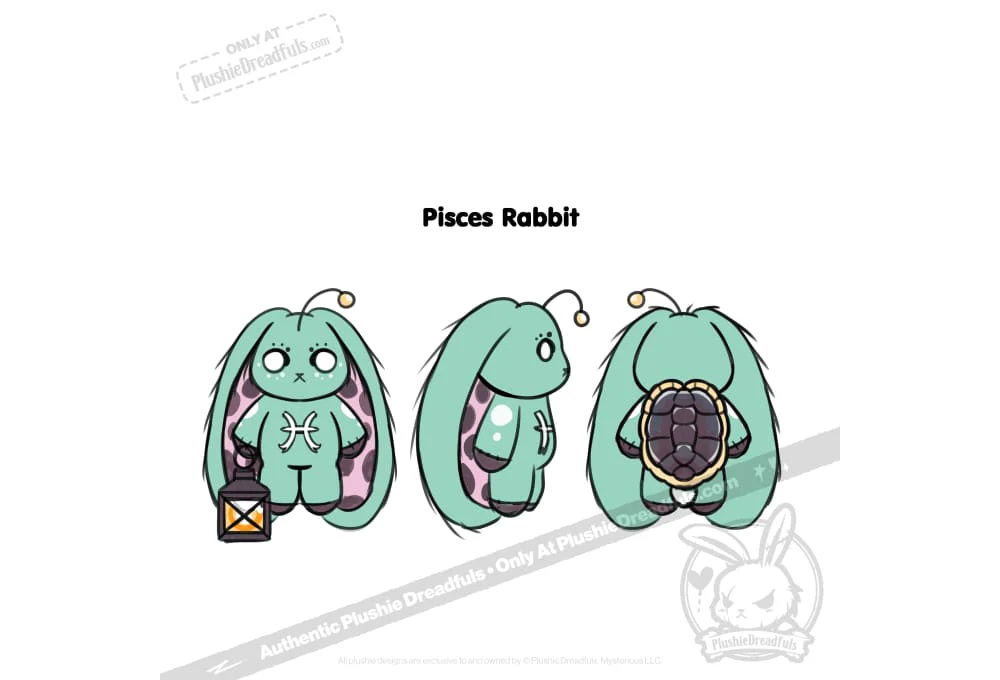 Plushie Dreadfuls - Pisces Rabbit - Plush Stuffed Rabbit - Image 8