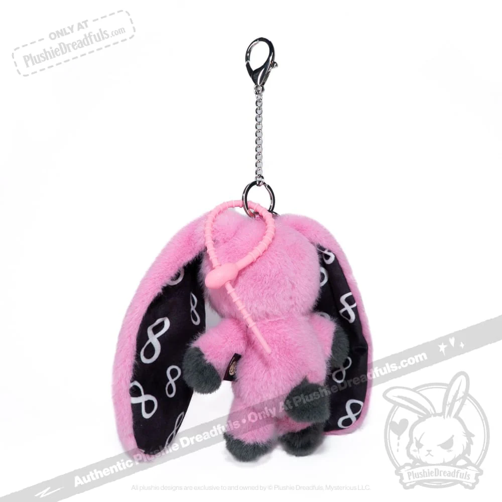 Plushie Dreadfuls - Pink Autism Rabbit Plush Keychain Accessory - Image 6