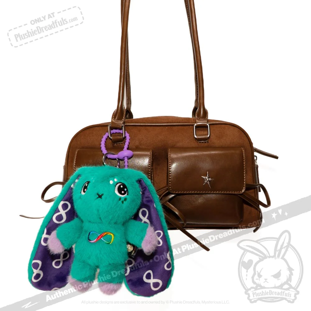 Plushie Dreadfuls - Teal Autism Rabbit Plush Keychain Accessory - Image 10