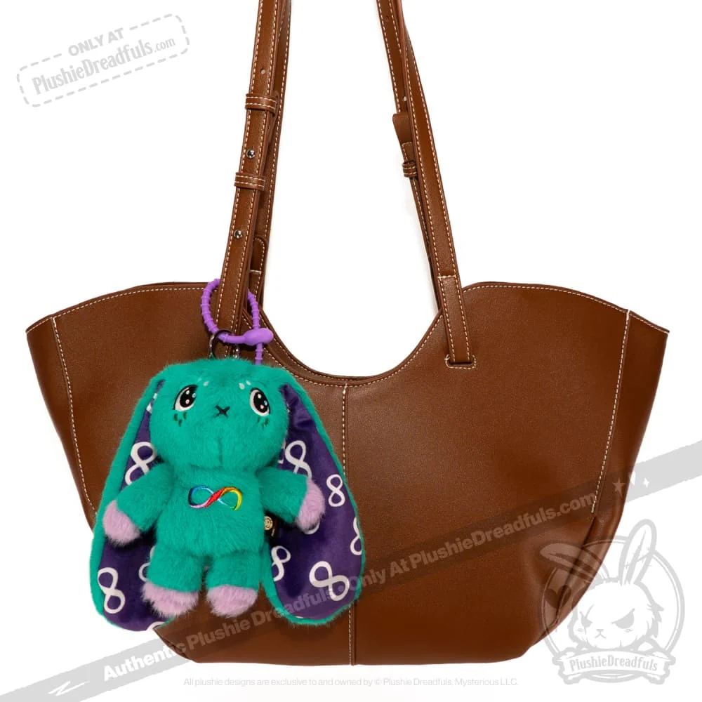 Plushie Dreadfuls - Teal Autism Rabbit Plush Keychain Accessory - Image 11