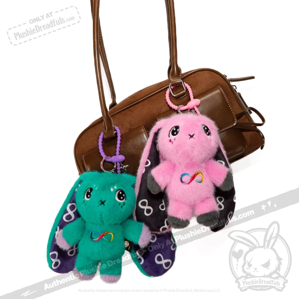 Plushie Dreadfuls - Teal Autism Rabbit Plush Keychain Accessory - Image 12