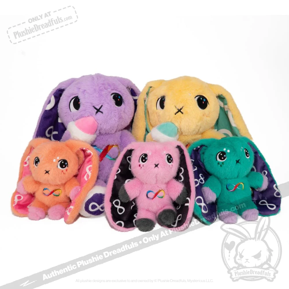 Plushie Dreadfuls - Teal Autism Rabbit Plush Keychain Accessory - Image 14