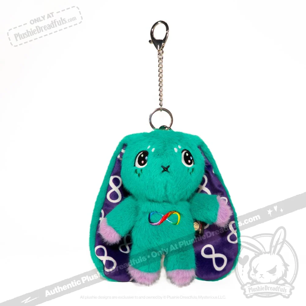 Plushie Dreadfuls - Teal Autism Rabbit Plush Keychain Accessory - Image 16