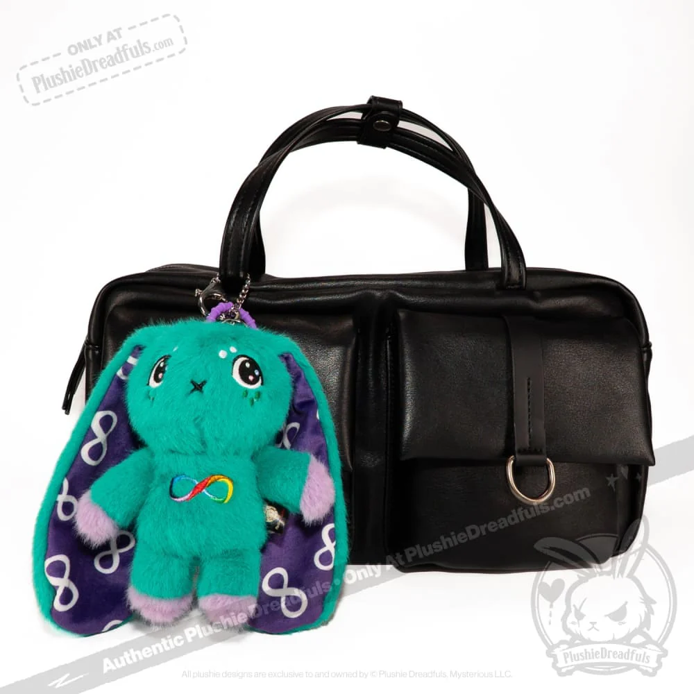 Plushie Dreadfuls - Teal Autism Rabbit Plush Keychain Accessory - Image 7