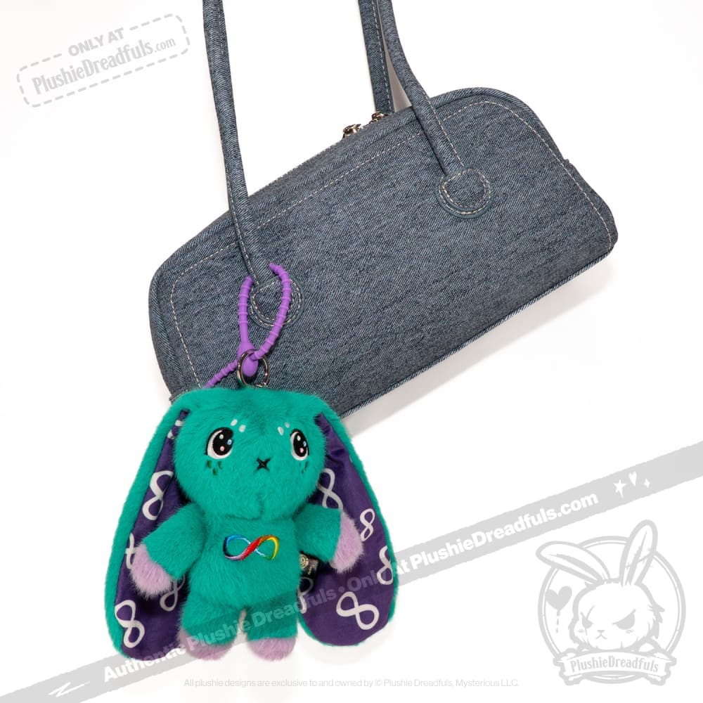 Plushie Dreadfuls - Teal Autism Rabbit Plush Keychain Accessory - Image 9