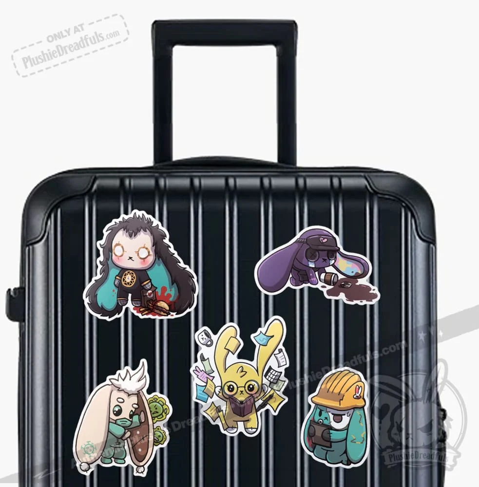 Plushie Dreadfuls Vinyl Sticker Pack Vol. 3 - Buns At Work - Image 3