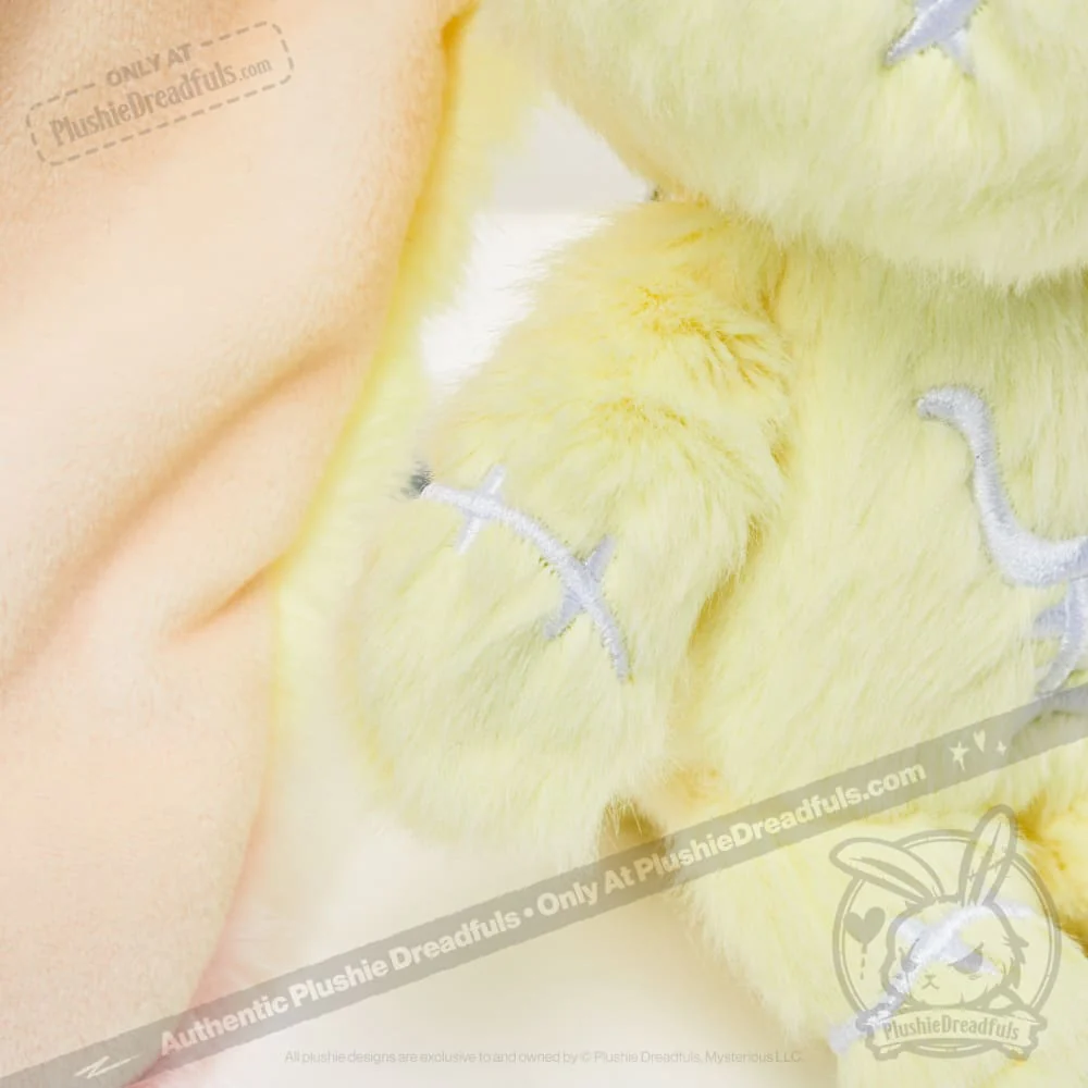 Plushie Dreadfuls -Yellow Anxiety Rabbit Plush Keychain Accessory - Image 4